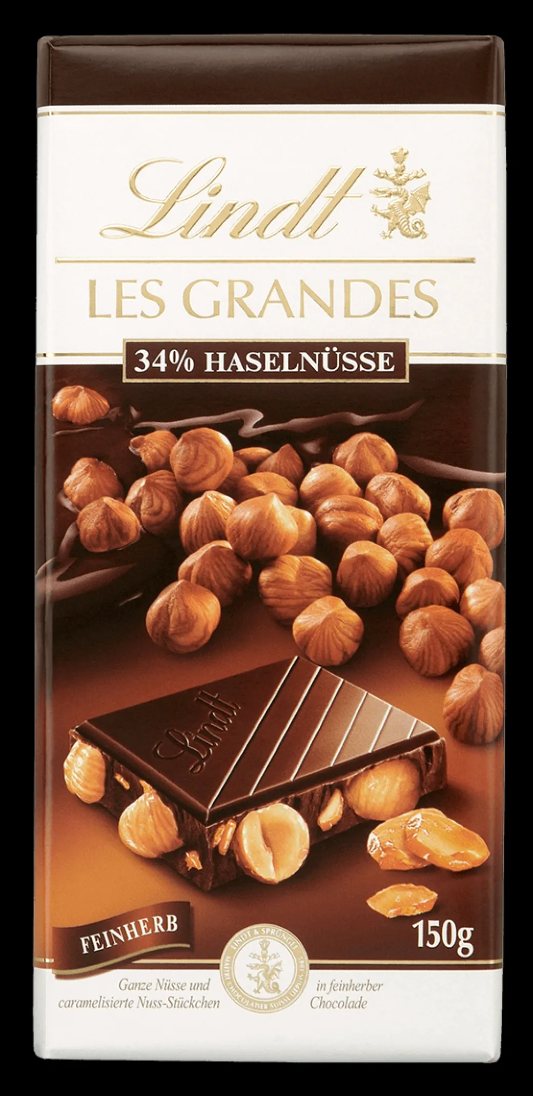 Fashion LES GRANDES Haselnuss Feinherb, 150g Tafeln|Nuss