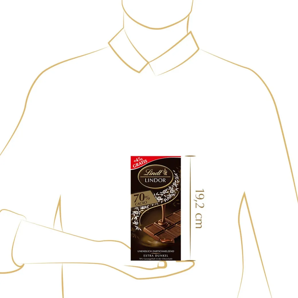 Clearance LINDOR 70%, 145g Tafeln