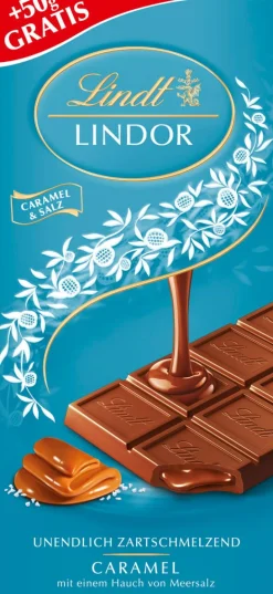 Outlet LINDOR Caramel & Salz, 150g Tafeln