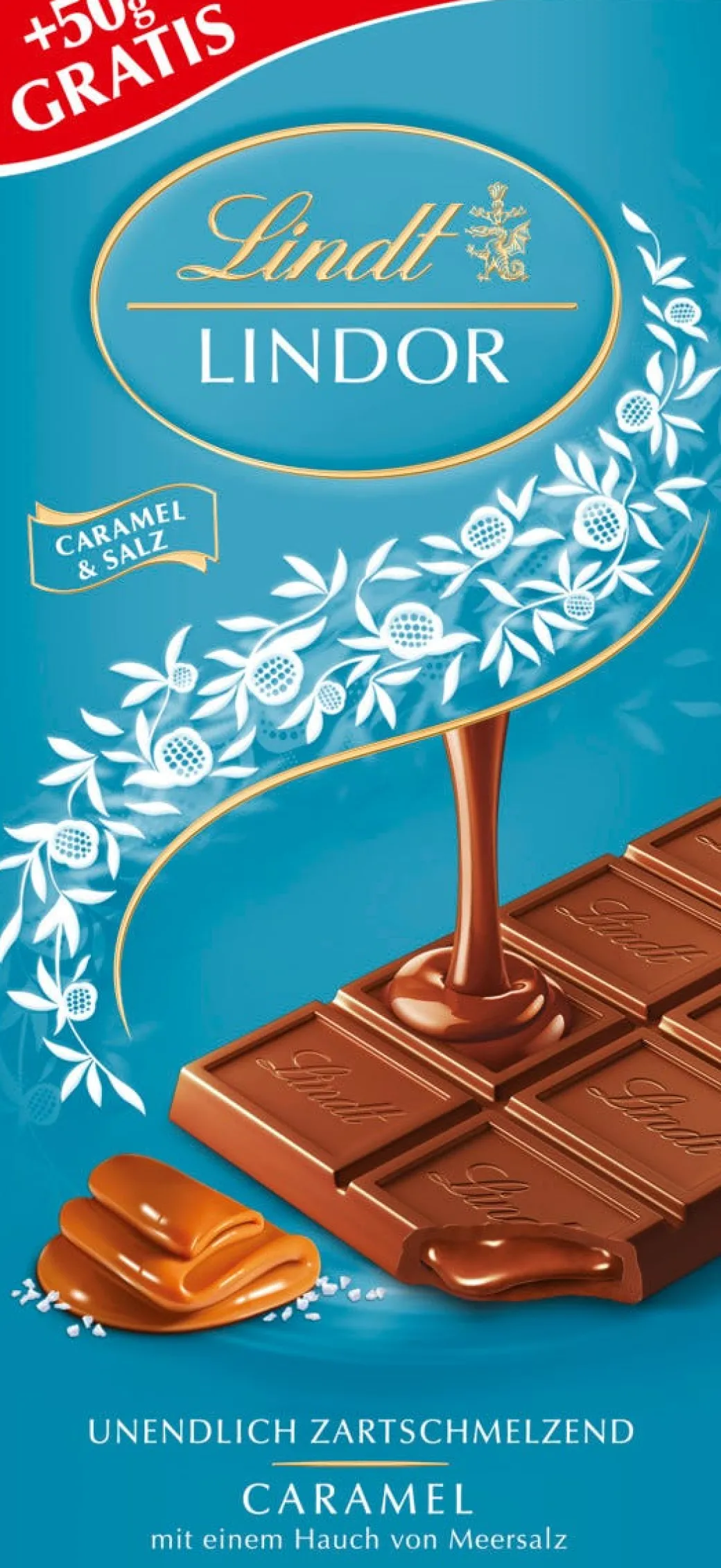 Outlet LINDOR Caramel & Salz, 150g Tafeln