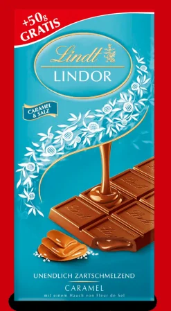 Outlet LINDOR Caramel & Salz, 150g Tafeln