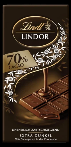 Clearance LINDOR Extra Dark 70%, 100g Tafeln|Dunkel