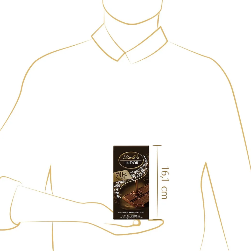 Clearance LINDOR Extra Dark 70%, 100g Tafeln|Dunkel
