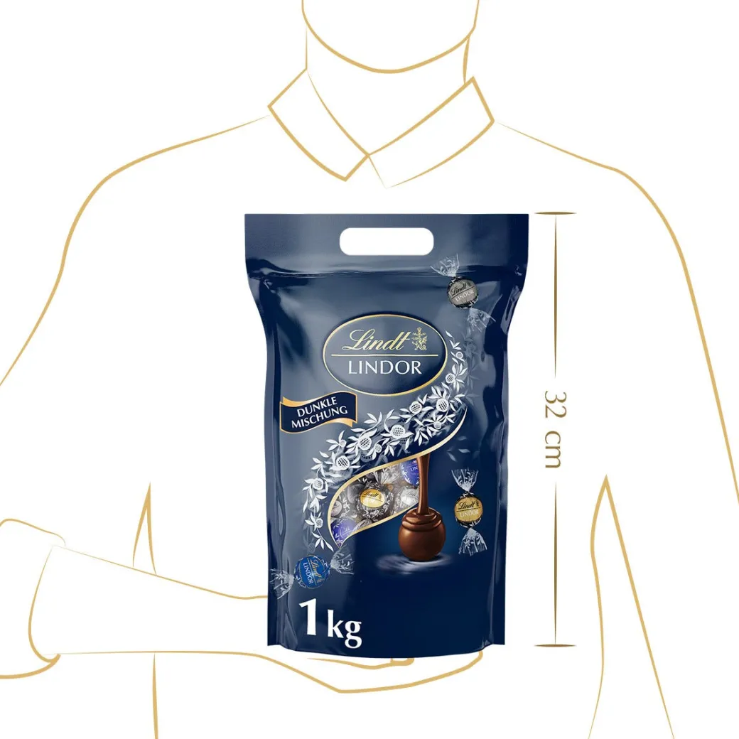 Fashion LINDOR Kugel Beutel Dunkle Mischung, 1000g Beutel & Xl Beutel