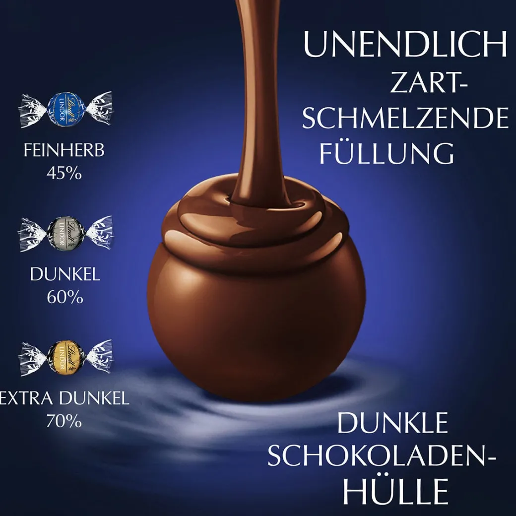 Fashion LINDOR Kugel Beutel Dunkle Mischung, 1000g Beutel & Xl Beutel
