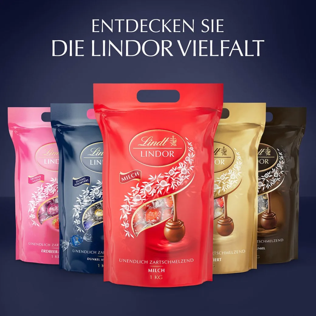 Fashion LINDOR Kugel Beutel Dunkle Mischung, 1000g Beutel & Xl Beutel