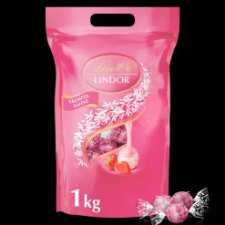 Outlet LINDOR Kugel Beutel Erdbeer-Sahne, 1000g Beutel & Xl Beutel|Frucht