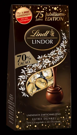 New LINDOR Kugel Beutel Extra Dark 70%, 75 Jahre Jubiläum, 137g Beutel & Xl Beutel|Dunkel