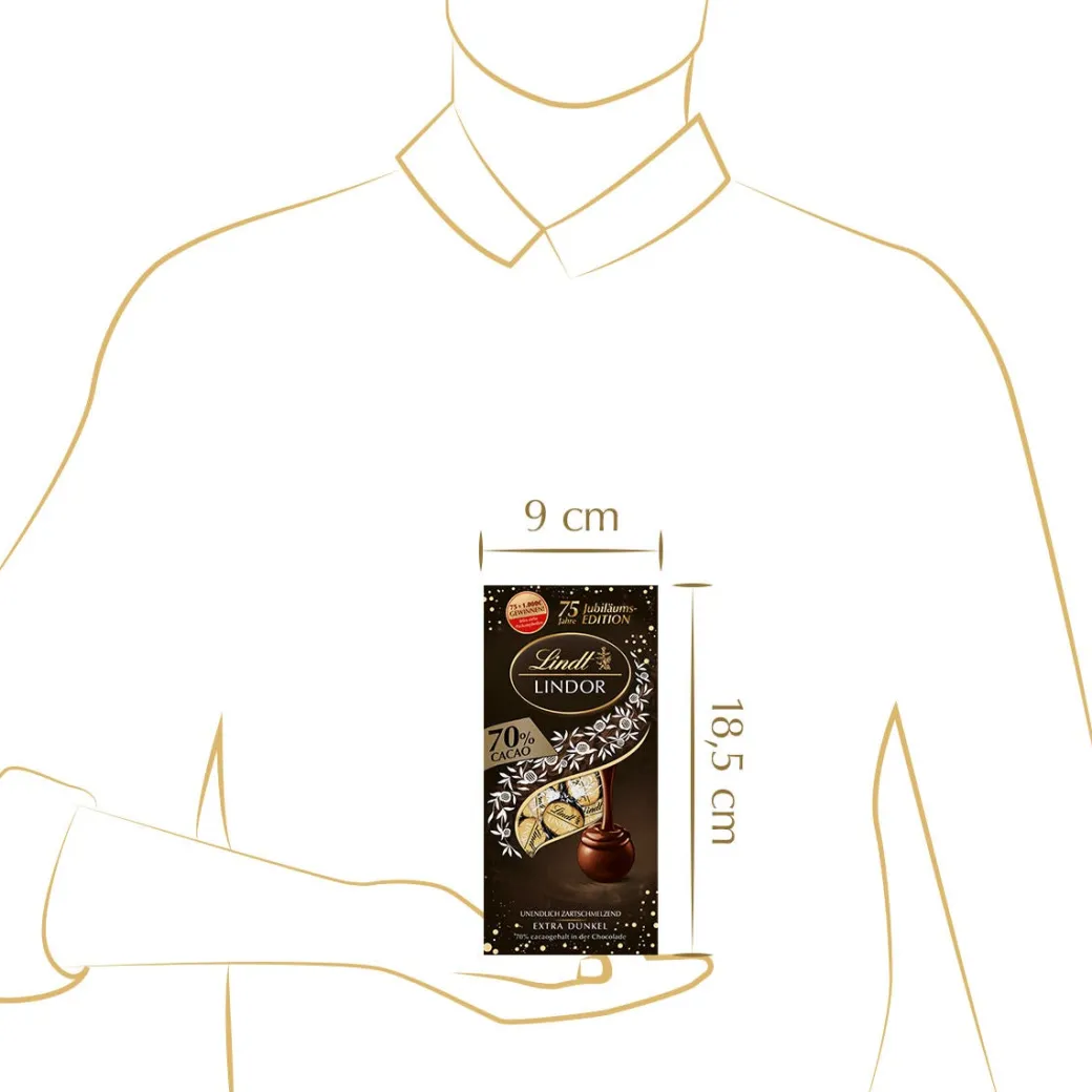 New LINDOR Kugel Beutel Extra Dark 70%, 75 Jahre Jubiläum, 137g Beutel & Xl Beutel|Dunkel