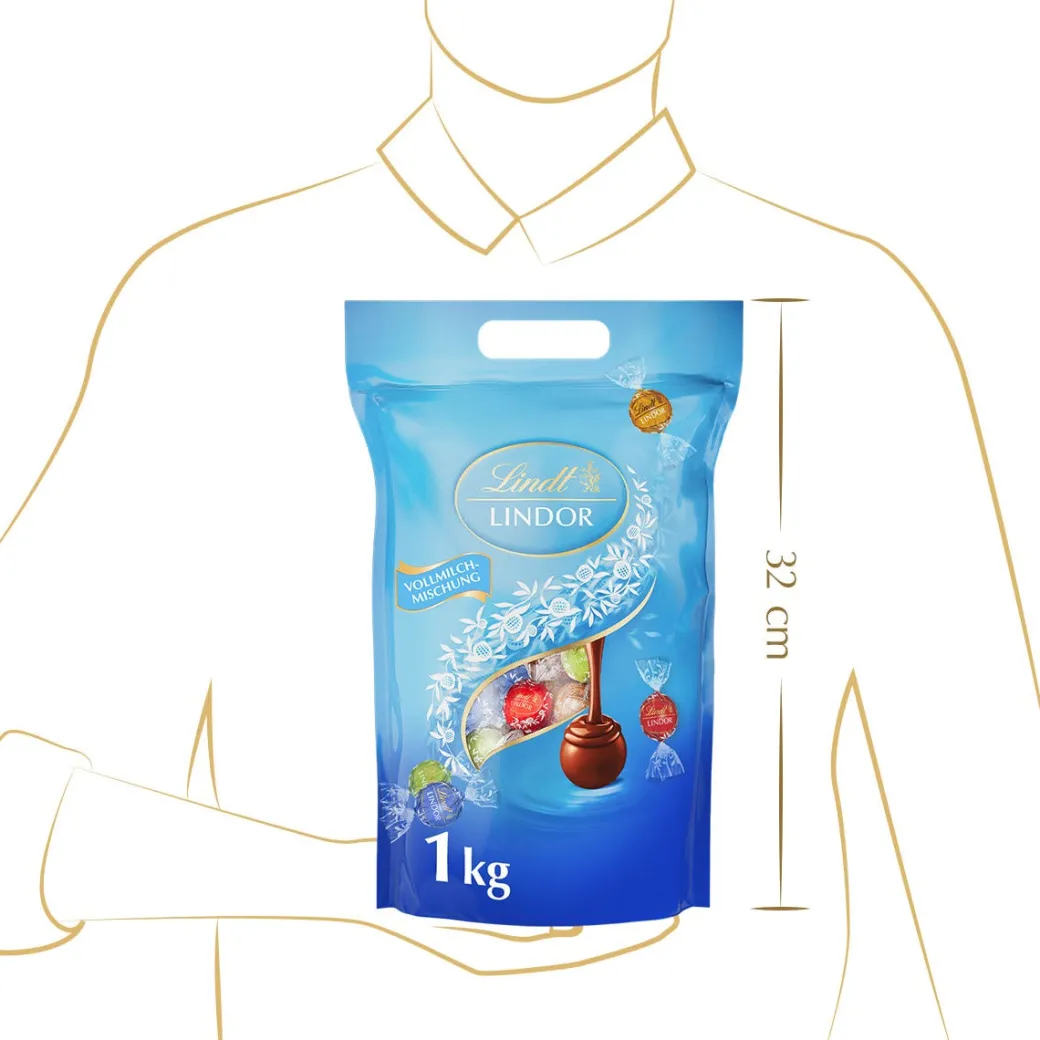 Sale LINDOR Kugel Beutel Vollmilch Mischung, 1000g Beutel & Xl Beutel
