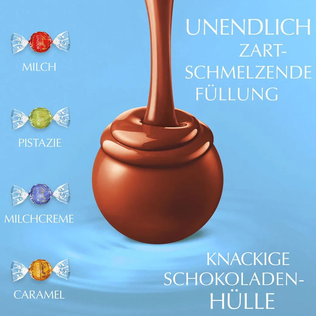 Sale LINDOR Kugel Beutel Vollmilch Mischung, 1000g Beutel & Xl Beutel