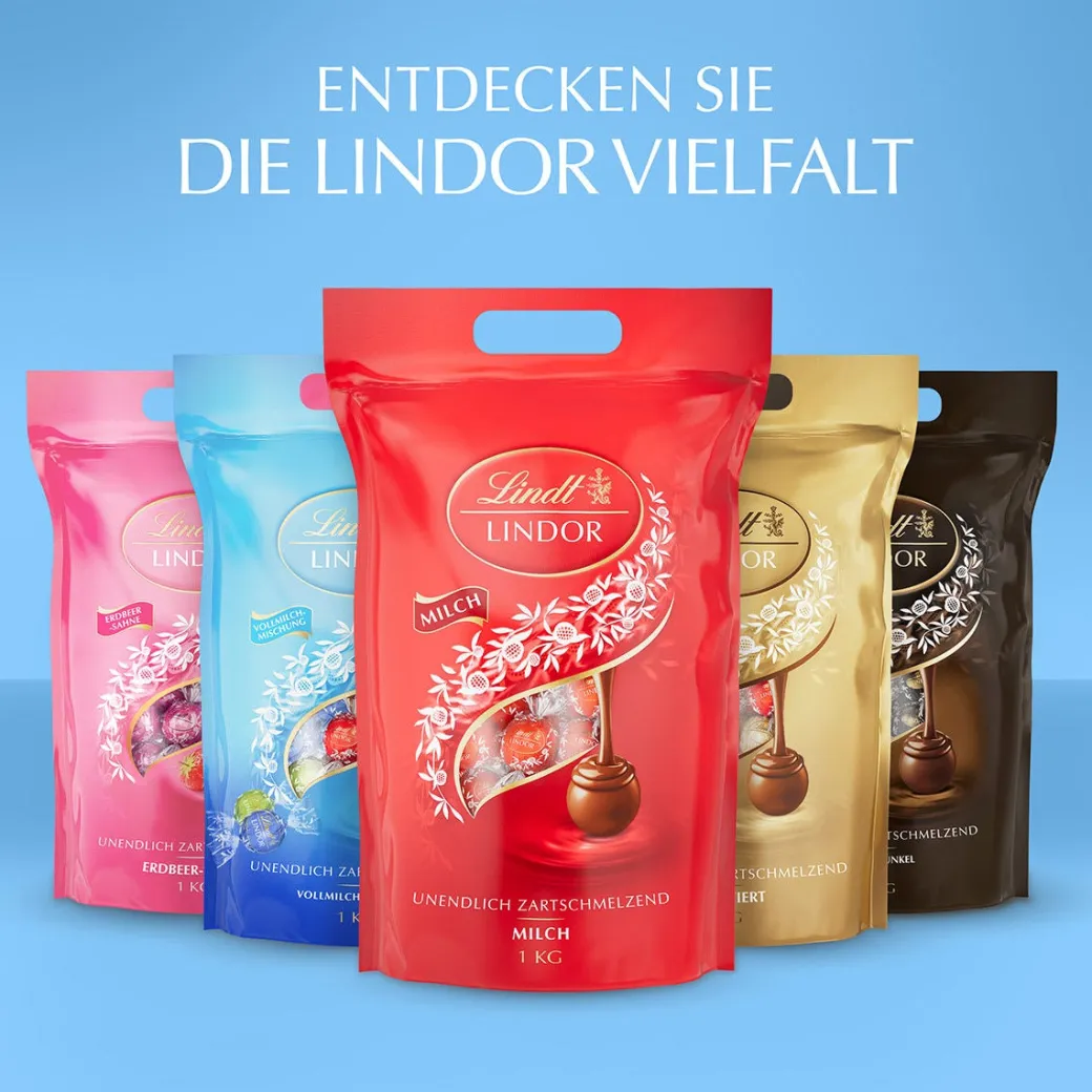 Sale LINDOR Kugel Beutel Vollmilch Mischung, 1000g Beutel & Xl Beutel