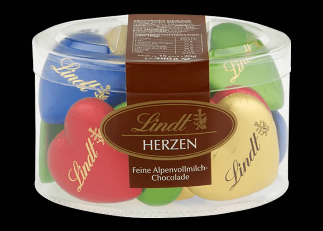 Hot Schokoladenherzen Mischung Köcher, 300g Köcher|Vollmilch